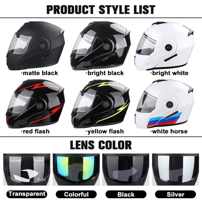Uchoose nouveau casque de moto modulaire course intégrale avec Double pare-soleil femmes homme