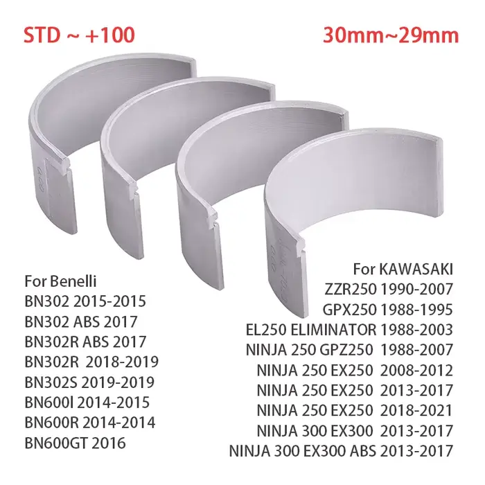 Roulement de bielle STD 30mm, pour KAWASAKI ZZR250 NINJA 250 300 GPZ250 EX250 EX300 EL250 pour Benel