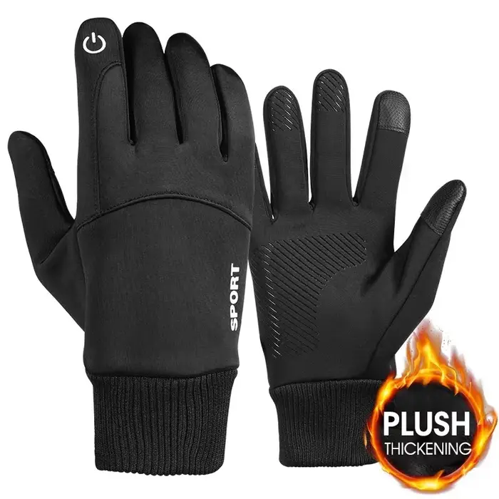 Gants de moto, gants d'hiver chauds à doigts entiers