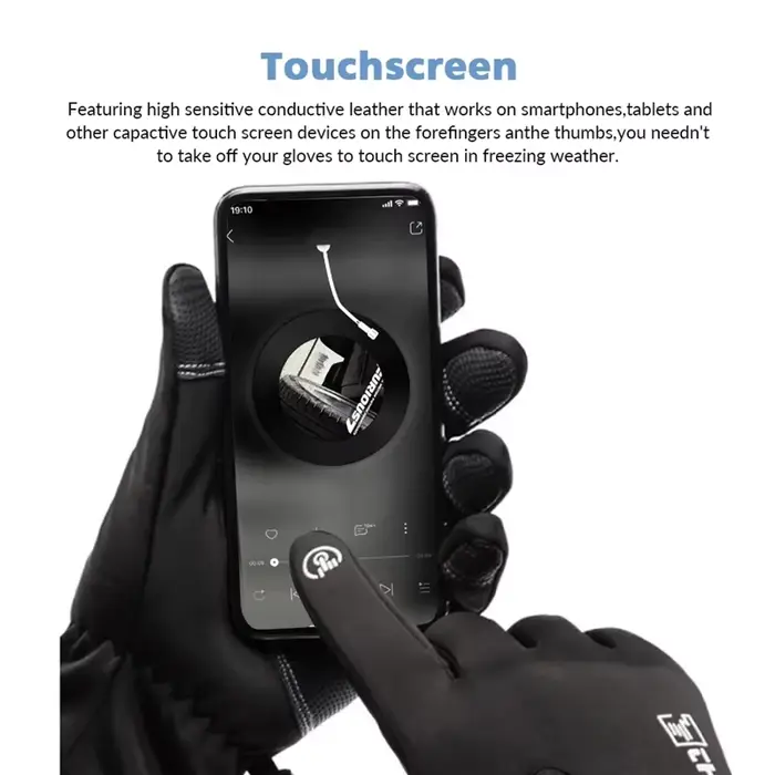 Gants d'hiver imperméables pour écran tactile thermique