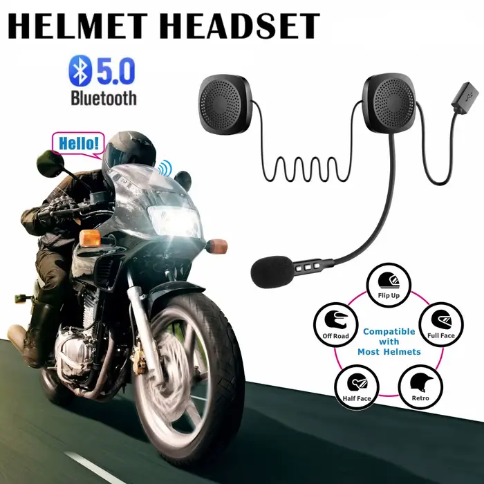 SK-BB04 Moto Casque Bluetooth Casque V5.0 Scooter Casque Mains Libres Parler Se connecter à GPS MP3 