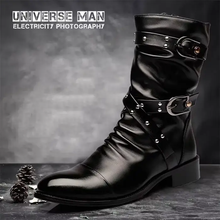 Bottes de motard de styliste pour hommes