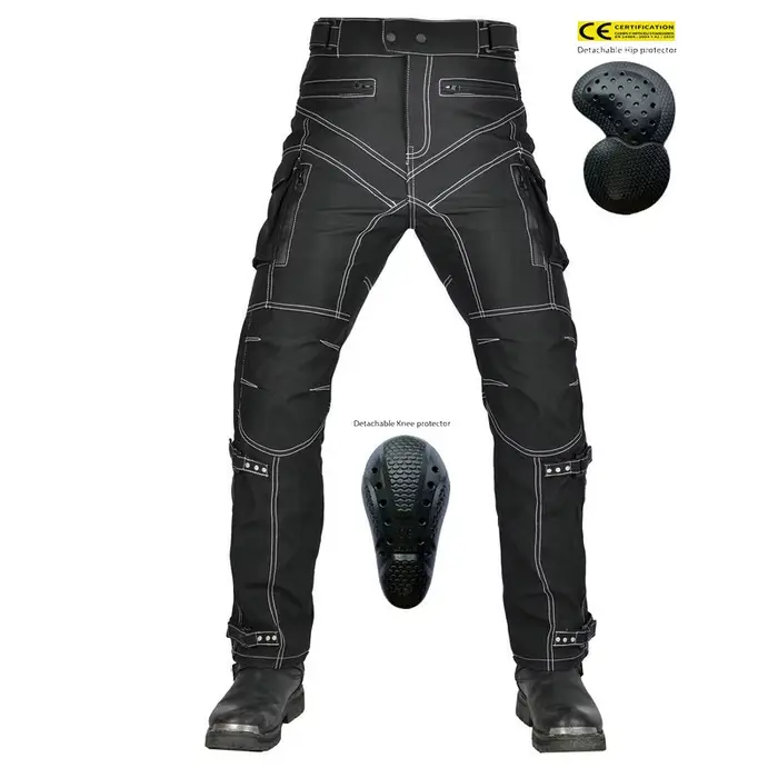 Pantalon de moto Anti-chute, multi-poches, imperméable, Anti-chute, taille haute, pour quatre saison