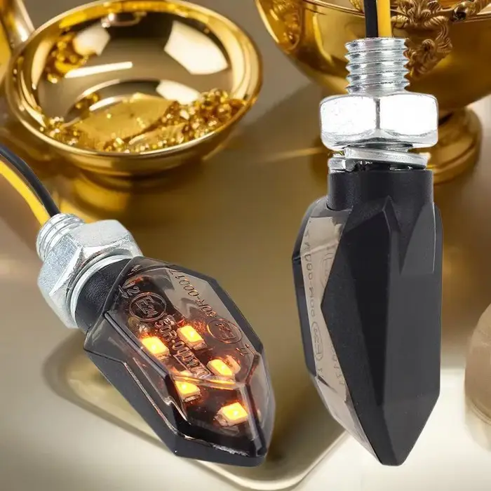 Indicateur LED ambre : super lumineux, pour motos, mini clignotant universel