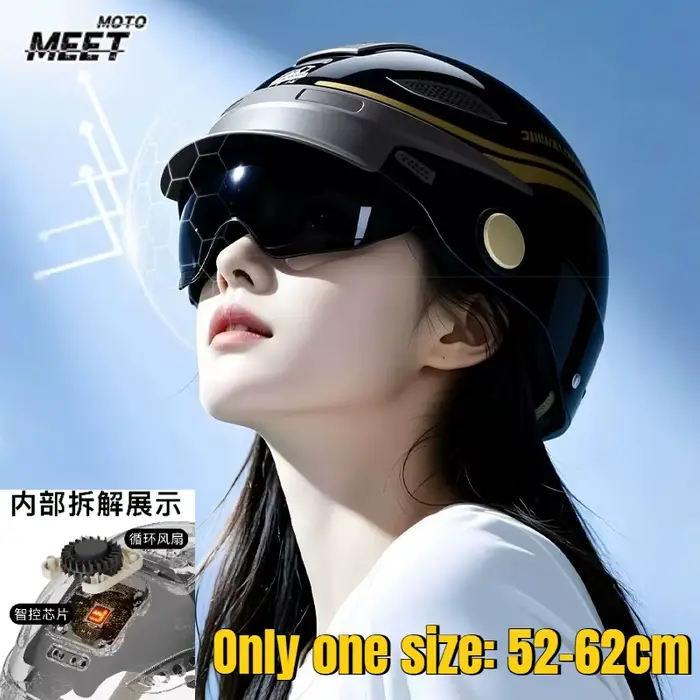 Nouveau casque demi-intégral intelligent respirant pour l'été