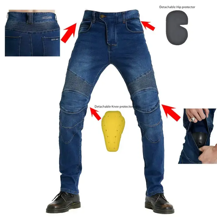 Pantalon de moto 2026 pour homme – Jean de moto avec protections, idéal pour la conduite, le touring