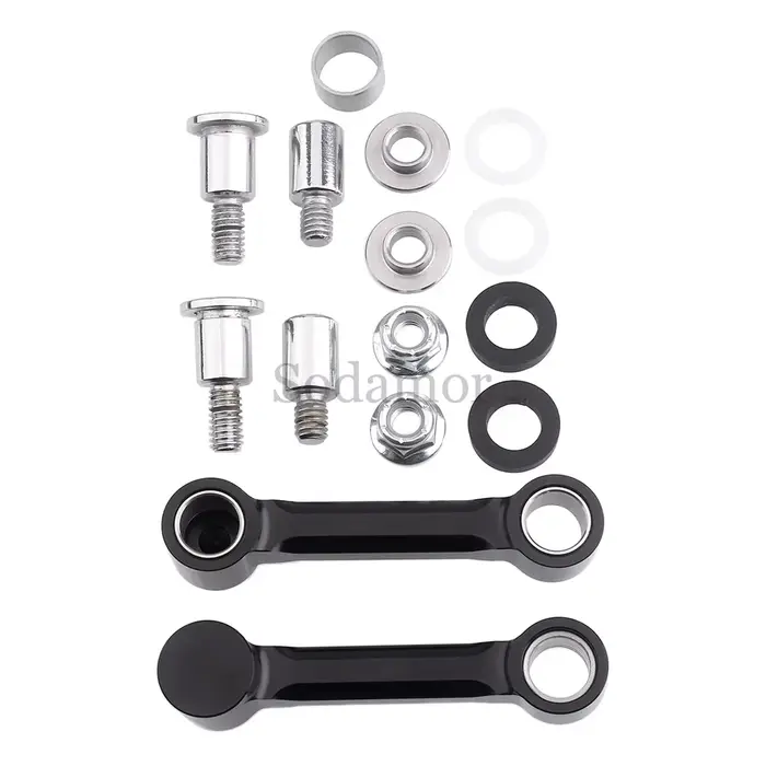 Support de montage de garde-boue avant en aluminium noir/Chrome