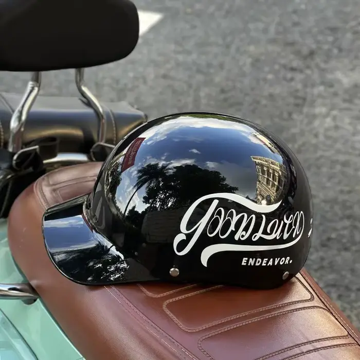 Casque de moto rétro universel quatre saisons unisexe pour cruiser américain, casque de sécurité dem