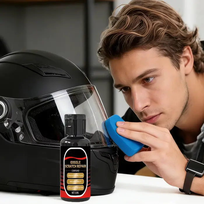 35ml Nettoyant anti-rayures pour visière de casque de moto, restaurateur de lunettes de protection, 