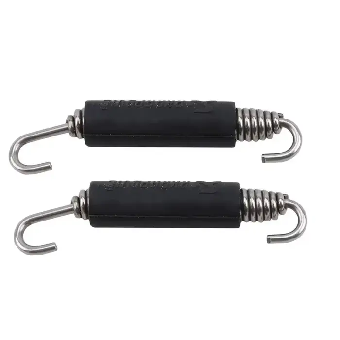 2 pièces en acier inoxydable universel moto silencieux d'échappement ressorts crochets avant moyen l