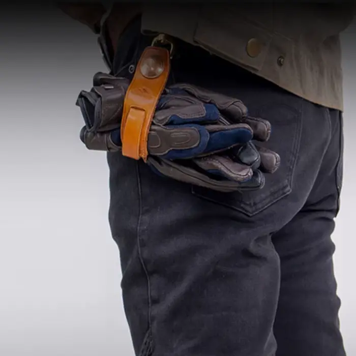 Uglybros – gants de moto rétro en cuir véritable, boucle pour Harley, clip de liaison, porte-clés, 3