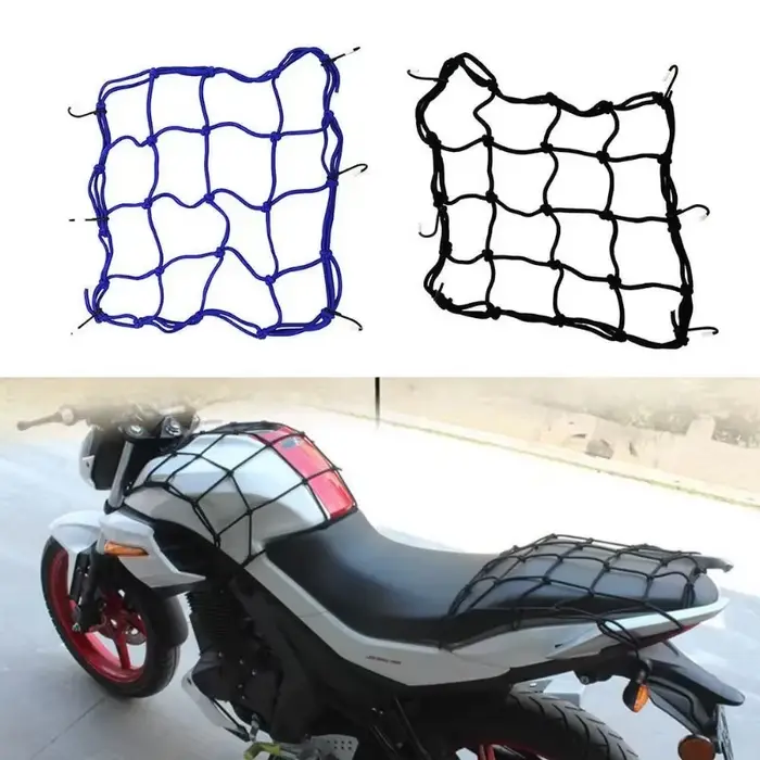 Filet à bagages pour moto, couverture de vélo, réservoir de carburant, maille élastique en caoutchou