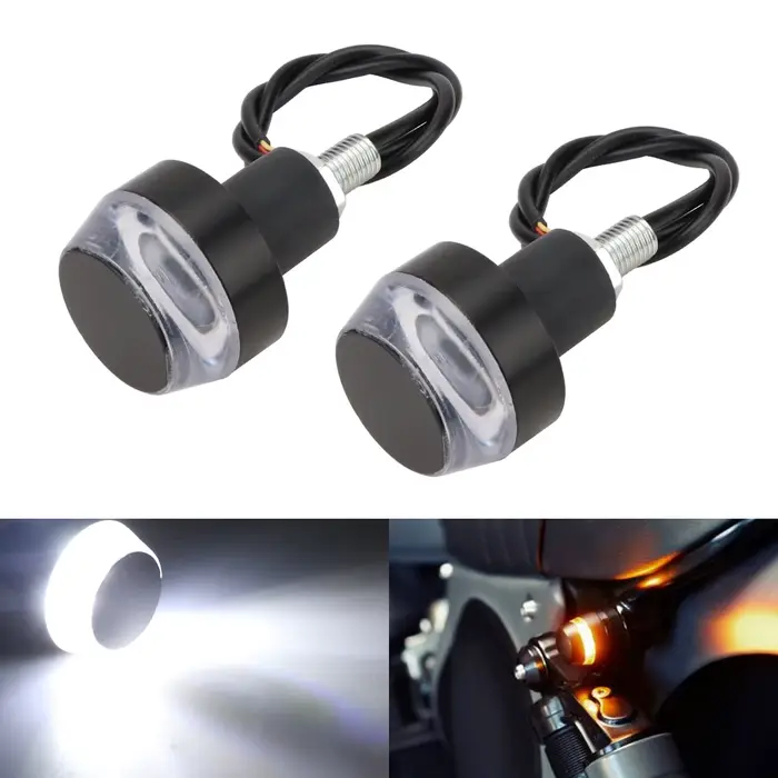 2X moto guidon fin lumière clignotant lampe sécurité clignotant guidon côté Marke lumière poignée ba