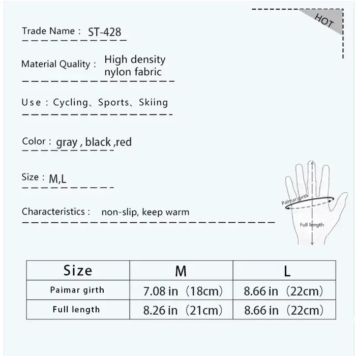 Gants de moto chauds d'hiver