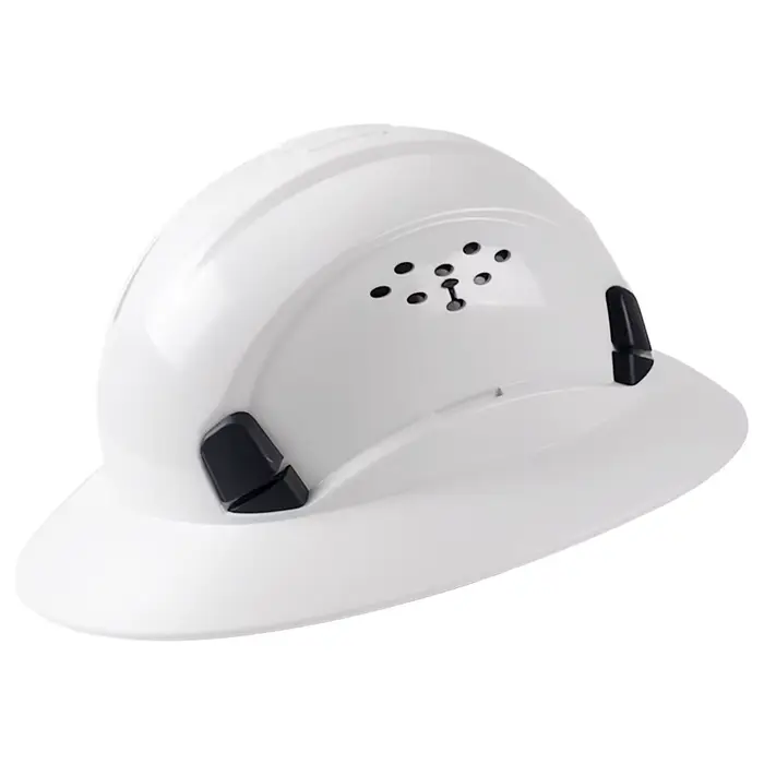 Casque de sécurité ANSI à visière intégrale en HDPE léger et ventilé, casque de chantier avec pare-s