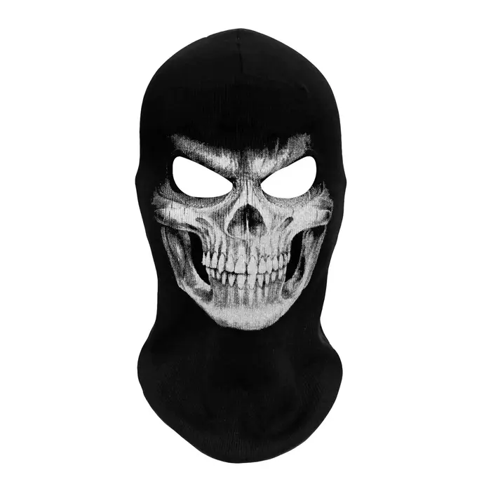 Cagoule de moto à imprimé crâne pour homme, masque intégral, capuche de motard, doublure de casque,