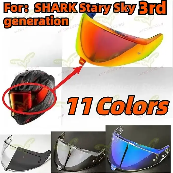 Lentille de casque de moto pour visière multicolore SHARK troisième génération D-Skwal3 Skwal deuxième