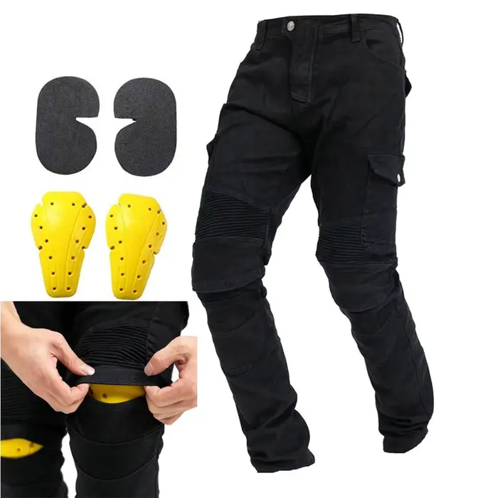 Pantalon de moto pour homme, jean de motocross, pantalon de protection avec 4 protections détachable
