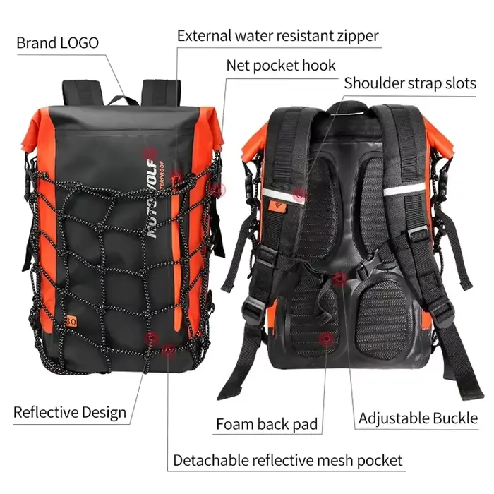 Sac à dos de casque de moto étanche pour hommes et femmes