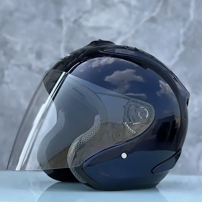 Ram4 bleu vif demi Casque saison d'été Casque de sécurité de course hommes et femmes Moto Casque ouv