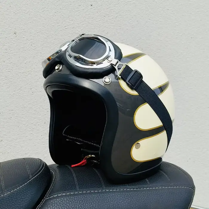 Casque de moto rétro TT&COCASCOS Cafe Racer 500TX, nouveau design, casque ouvert léger avec lunettes