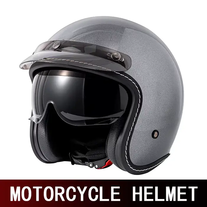 Casque de moto semi-rétro Cruise, casque trois-quarts respirant pour l'été et toutes saisons, pour m