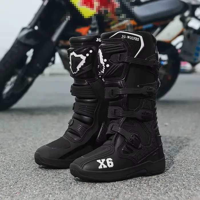 Nouvelles bottes de motocross pour hommes et femmes, chaussures de protection mi-mollet, équipement 