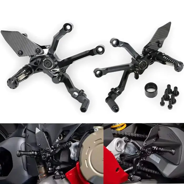 Pour Ducati PANIGALE V4 Panigale V4S 2025 2026, repose-pieds arrière réglables en aluminium et fibre de carbone pour moto