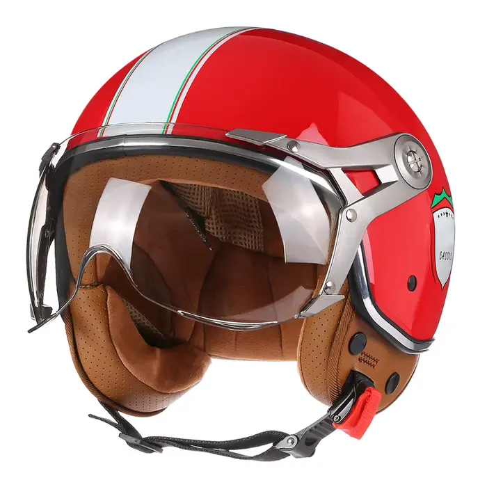 Casque de Moto Vintage BLD Jet avec visière