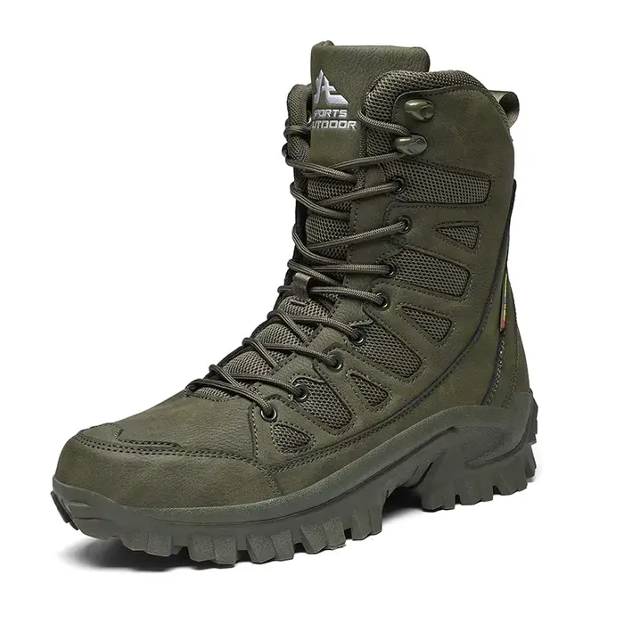 Nouvelles bottes de travail en cuir de haute qualité pour hommes, bottes de combat du désert à tige 