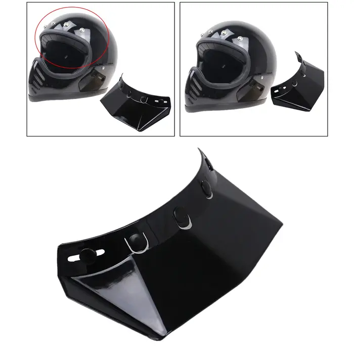 Visière solaire pour casque de moto, 5 boutons-pression, pour casque de moto Vintage, bouclier facia