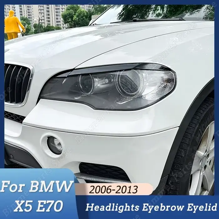 Autocollant de couverture de lampe, sourcils de phare avant de voiture, pour BMW X5 E70 30d 48i 30i 