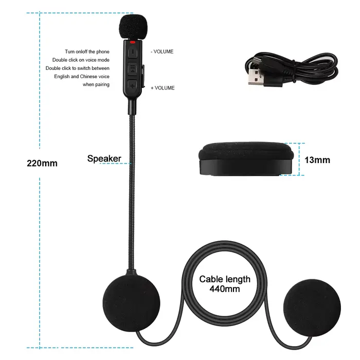 Casque de moto sans fil Bluetooth 5.3, casque d'équitation, ensembles de sauna, téléphone, anti-inte