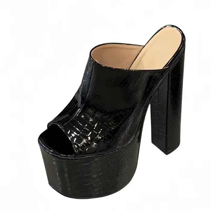 Liyke été rue mode 8.5CM plate-forme pantoufles femmes Sexy Peep orteil Super talons hauts fête boît