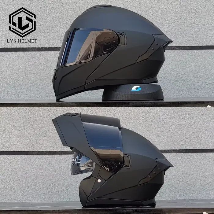 LVS dernier casque de moto double lentille casque à rabat modulaire adapté aux hommes et aux femmes,