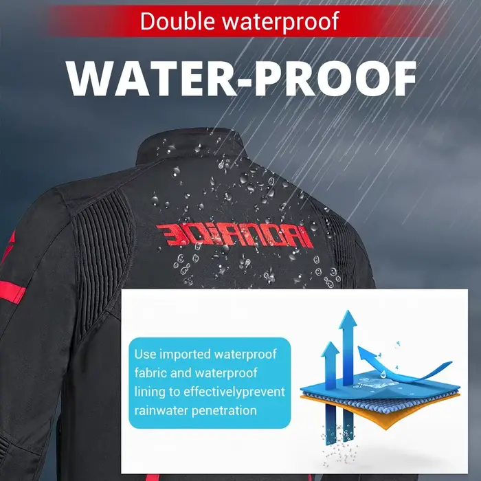 Veste de moto imperméable avec équipement de protection
