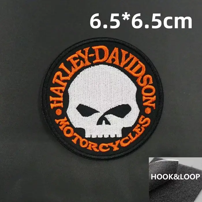 Patch brodé Velcro pour moto Harley Davidson, idéal pour décorer vêtements, vestes, sacs à dos – Sty