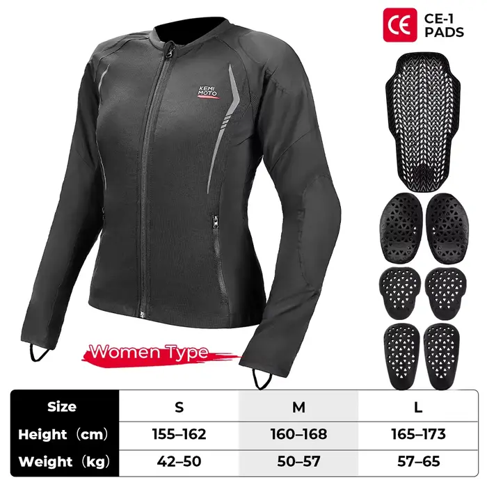 Veste d'armure de moto unisexe, ensemble de 7 pièces, équipement de protection CE, haut en maille do