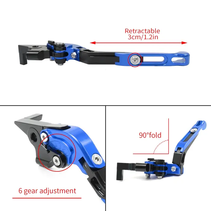 Accessoires de moto leviers d'embrayage de frein pliants réglables poignées extensibles levier pour 