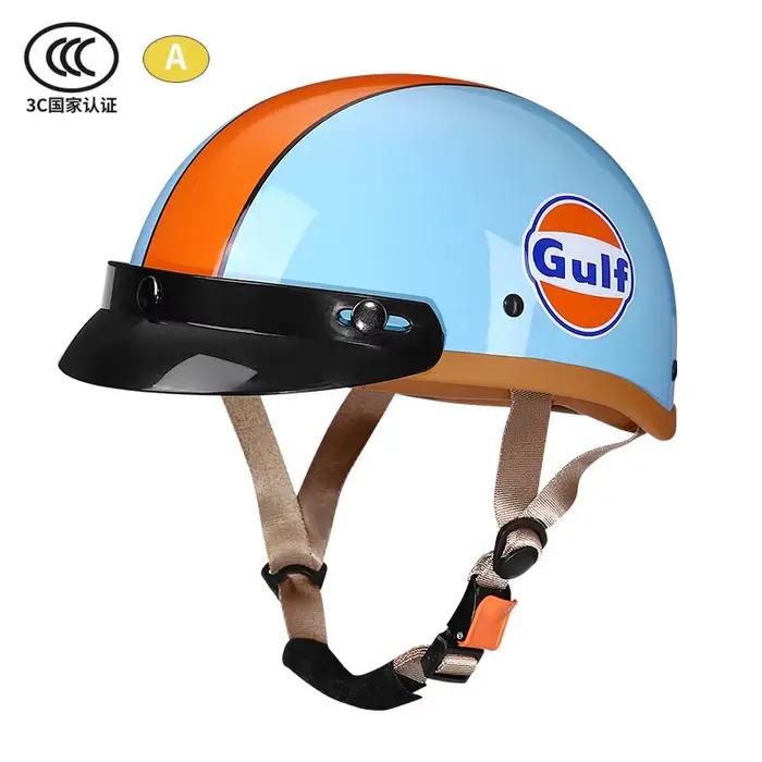 Casque de moto rétro demi-ouvert