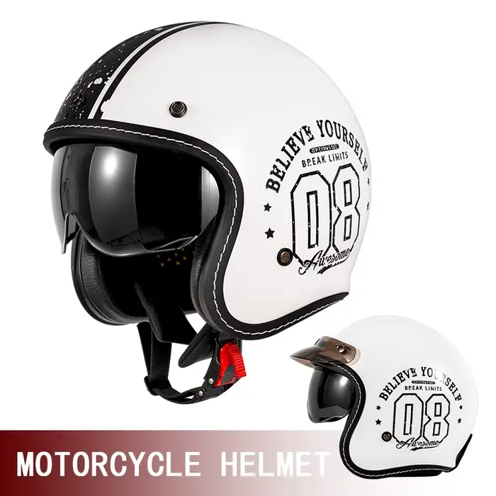 Nouveau Casque Moto Rétro 2026 – Demi-Casque Américain Rétro pour Homme, Modèle Hiver, Trois-Quarts,