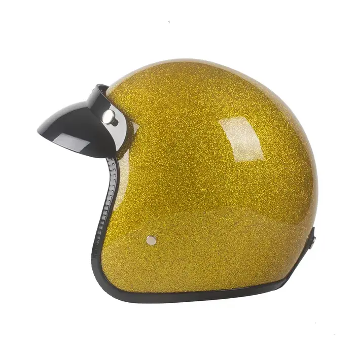Casque De Motocross à visage ouvert doré, accessoires De Moto, Atv