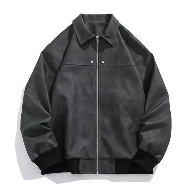 Blouson rétro américain à rivets pour homme, style baseball à revers, idéal printemps-automne, en cu