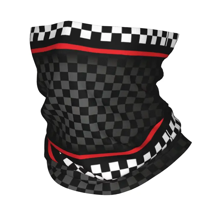 Guêtre de cou à moteur à carreaux de course personnalisée pour femmes et hommes, écharpe Bandana d'h