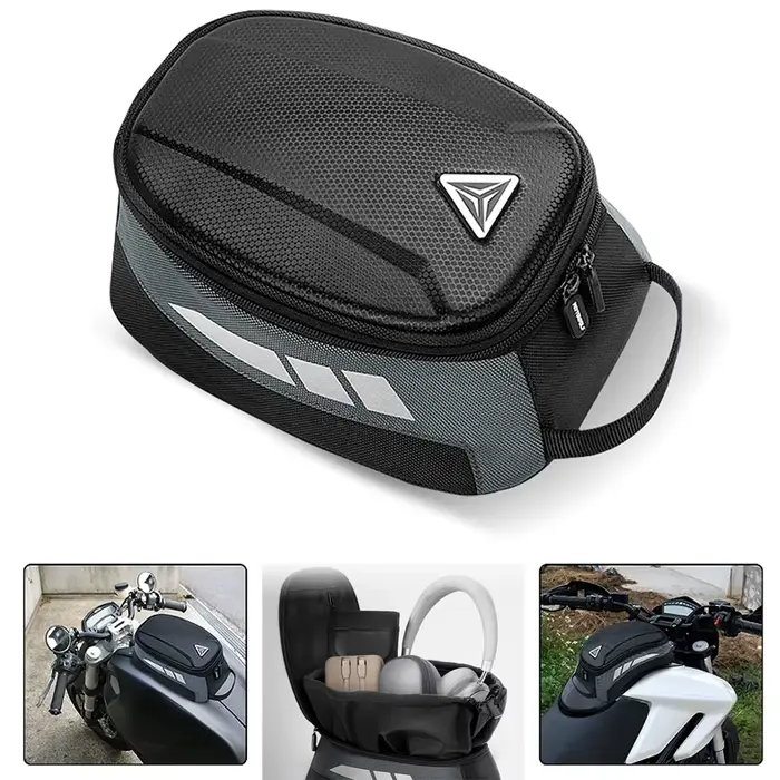 Sac de réservoir de moto 4,5 l, sac à crochet magnétique étanche, sac de rangement de grande capacit