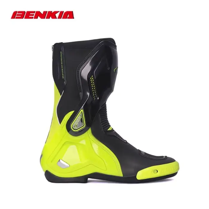 Bottes de moto BENKIA certifiées CE, bottes de course professionnelles pour la piste, chaussures d'é