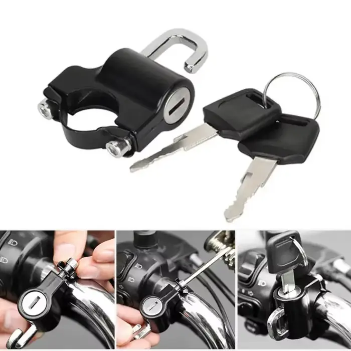 Serrure universelle pour casque de moto, sécurité portable, antivol, accessoires pour guidon de 22 à