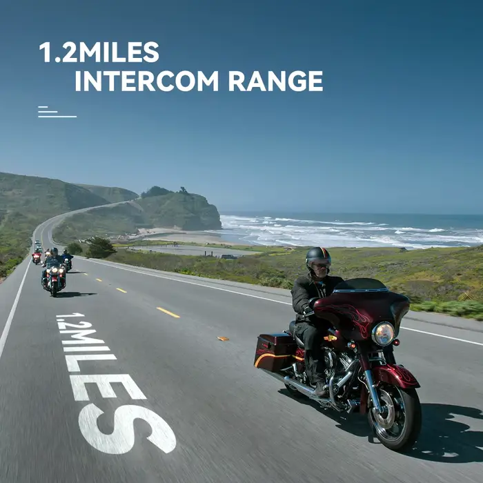 Interphone Bluetooth pour casque de moto Lexin-G2P jusqu'à paire 6 coureurs et conception de gros boutons Coque à motif interchangeable 120 km/h
