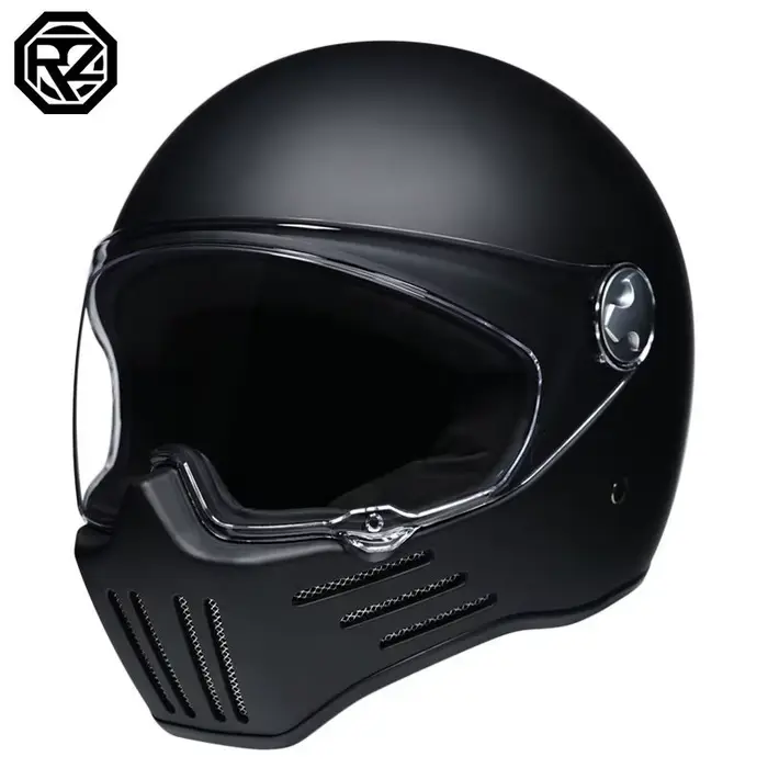Casque de moto vintage DOT Motorcross, casque intégral pour la course moto, casque rétro Chopper, ca
