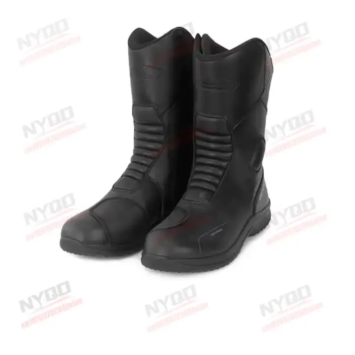 Bottes de moto pour hommes, anti-chute, résistantes à l'usure, confortables, imperméables, noires, à